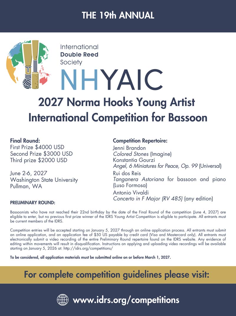 IDRS-Competition-Posters-2027-NHYIC 2027 Norma Hooks Young Artist International Competition for Bassoon